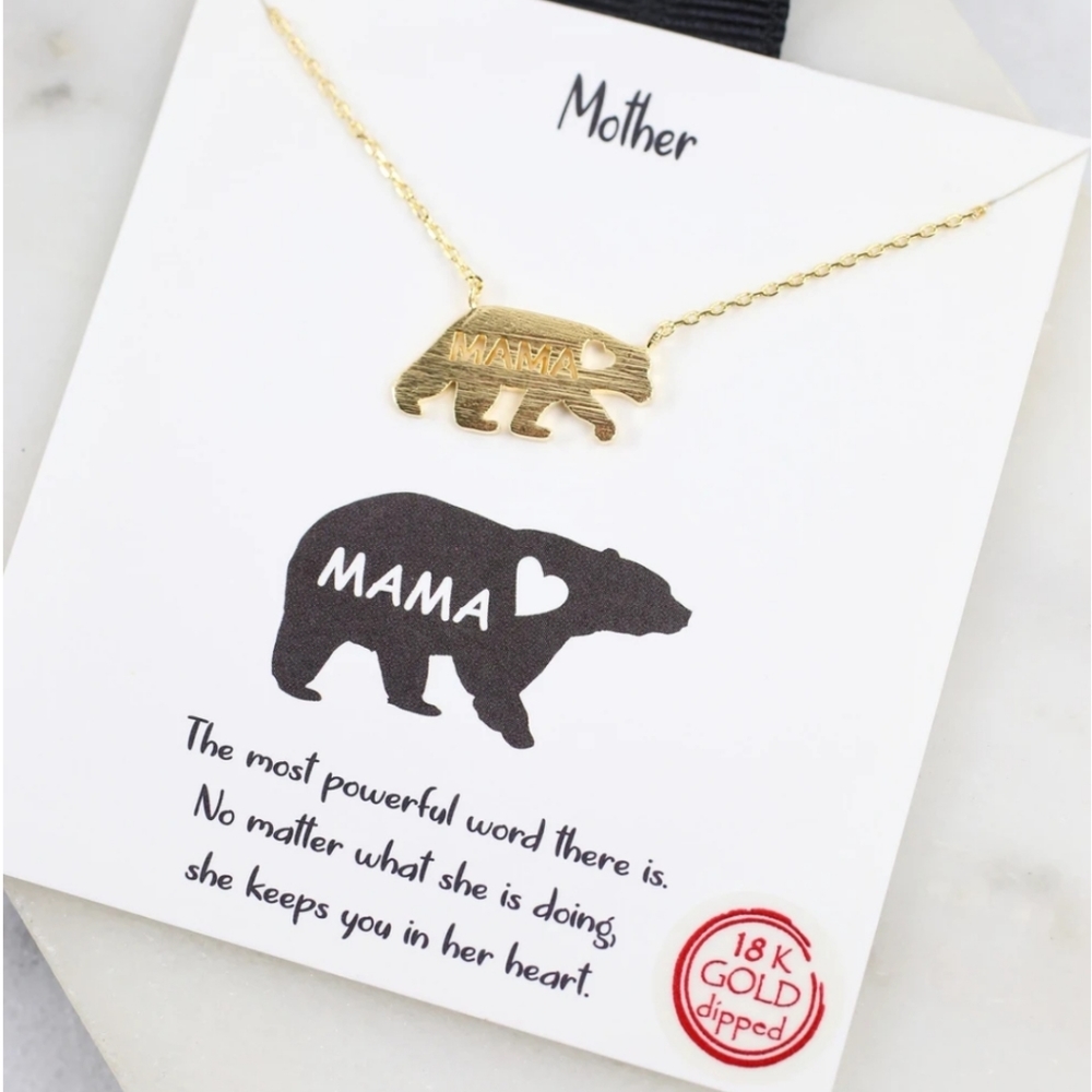 Mama Bear Gold Necklace